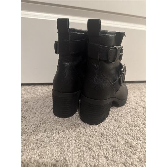 Mia Women's 2 Buckle Zip Up Ankle Boots Black Chunky 90s Size 6 M 2.5" Heel NOS - Picture 6 of 16
